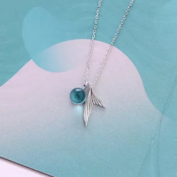 Sterling Silver S925 Mermaid Tail Necklace - Picture 5 of 13